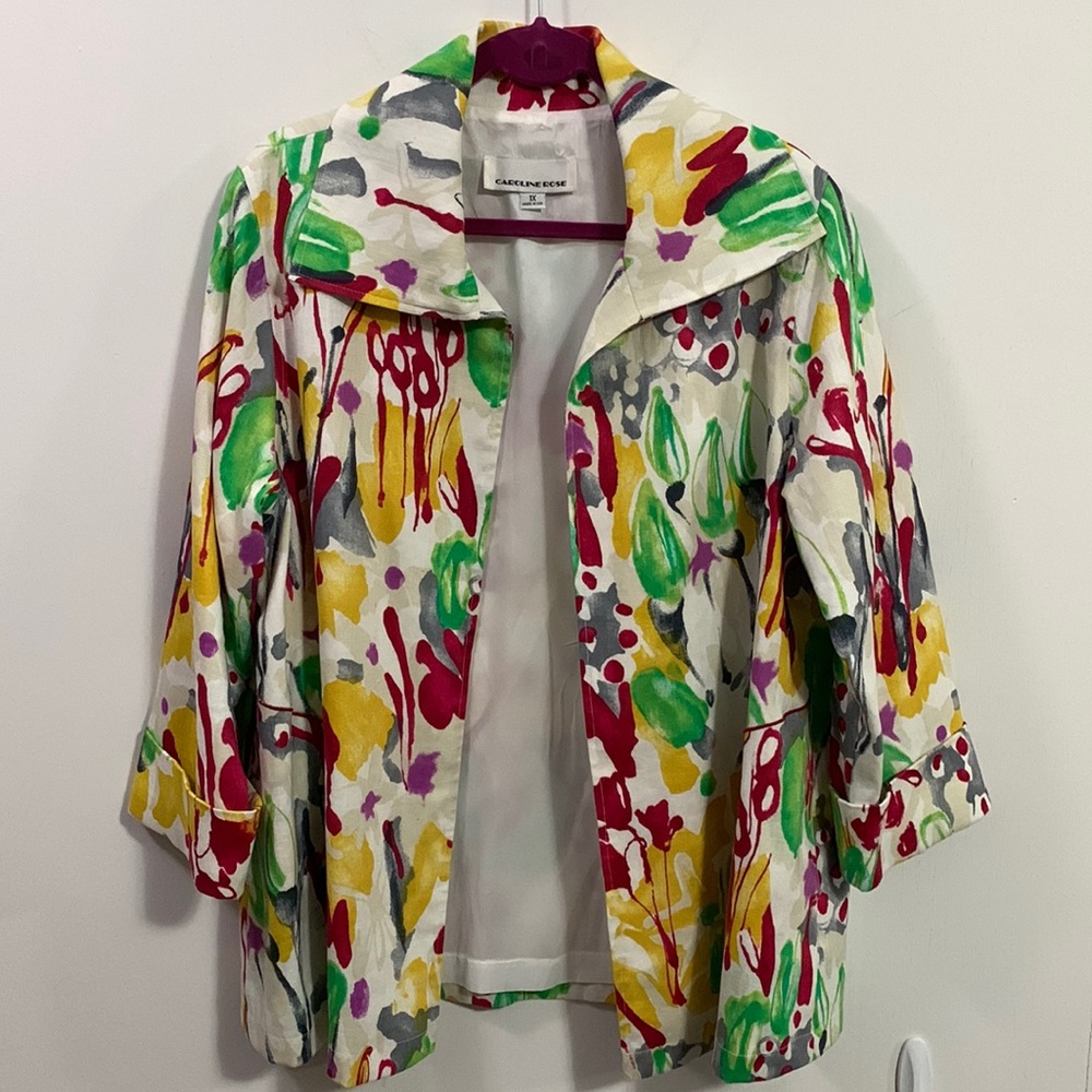 Caroline Rose Colorful Jacket / Blazer Size 1X Very Good condition, lined